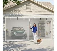 Mosquitera Magnética para Puertas, Mosquitera para Puerta de Garaje de 2 Coches, Puerta de Pantalla de Garaje Anti-insectos Manos Libres 244×213cm 335×244cm 427×274cm(White,15x9ft (457x274cm))