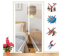 Mosquitera MagnéTica para Puertas Mosquiteras MagnéTica De Malla Anti Insectos Cortina FáCil De Ensamblar Sellado AutomáTico Cortina Mosquitera,para Cocina BalcóN-White-b|| 125x215cm(49x84inch)