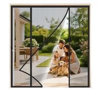 Mosquitera Magnetica para Puertas XL Negro 175x200cm Instalación sencilla sin herramientas ni perforaciones en la puerta para puertas francesas y grandes entradas de patio