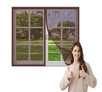 Mosquitera Magnética para Ventana 100 x 125 cm Instalación Fácil sin Taladrar Mosquitera Magnética con Imanes Fácil de Limpiar para Ventana Autoadhesiva Ventanas, Marrón