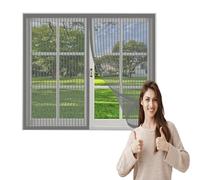 Mosquitera Magnética para Ventana 100 x 125 cm Instalación Fácil sin Taladrar Mosquitera Magnética con Imanes Fácil de Limpiar para Ventana Autoadhesiva Ventanas, Gris