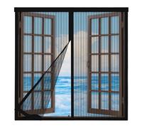 Mosquitera Magnética para Ventana 105x155cm,Cortinas Mosquitera para Ventana Con Imán,Entre Aire Fresco,Mantiene Insectos, Moscas y Mosquitos Fuera,Negro