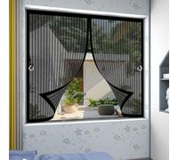 Mosquitera Magnética para Ventana 122 x 167 cm Cortina Antimosquitos Magnetica con Imanes, Cierre Automático, Anti-Mosquito para Puertas y Ventanas, Salón, Balcones, Negro