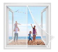 Mosquitera Magnética Para Ventana 130x135cm Mosquitera Puerta, con Cortina de Malla Resistente con Imanes Blanco Reforzada