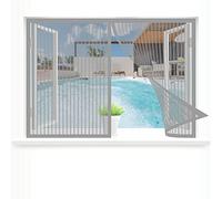 Mosquitera Magnética para Ventana, 135 x 115 cm Antimosquitos Para Puerta Ventana, Instalar Sin Taladrar para Todas Las Ventanas Interiores y Exteriores, Gris