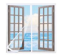 Mosquitera Magnética para Ventana 75x80cm,Cortinas Mosquitera para Ventana Con Imán,Entre Aire Fresco,Mantiene Insectos, Moscas y Mosquitos Fuera,Blanco