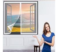 Mosquitera Magnética para Ventana 78 x 96 cm Mosquitera Puerta Magnetica Cierre Automático sin Taladrar Fácil de Instalar Mosquitera Magnética Adecuado para Ventanas, Blanco