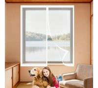 Mosquitera Magnética para Ventanas 110 x 150 cm Protección Contra Mosquitos y Moscas Ventana Contra Insectos y Moscas Lavables para Balcón Corredera Terraza, Blanco