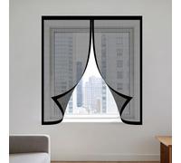 Mosquitera Magnética para Ventanas 110 x 150 cm sin Taladrar Ni Atornillar Mosquitera Magnética Ventana Fácil de Ensamblar Autoadhesivo para Todas Las Ventanas, Negro