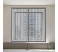Mosquitera Magnética para Ventanas 115 x 125 cm sin Taladrar Ni Atornillar Ajustable Mosquitera Ventana Magnetica Lavables para Ventana de Bricolaje para Caseras Oficina, Gris