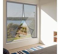 Mosquitera Magnética para Ventanas 115 x 150 cm sin Taladrar Ni Atornillar Mosquiteras Lavables para Balcón Corredera Terraza, Gris