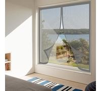 Mosquitera Magnética para Ventanas 125 x 140 cm Protección Contra Mosquitos y Moscas Mosquitera Ventanas Adhesiva Fácil de Limpiar Adecuada para Decoración Del Hogar, Gris
