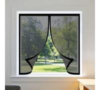 Mosquitera Magnética para Ventanas 130 x 145 cm sin Taladrar Ni Atornillar Mosquitera Ventana Malla Contra Insectos Lavables para Ventanasde Balcón, Ventanasde Patio, Sala, Negro