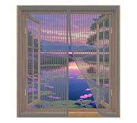 Mosquitera Magnética para Ventanas 45 x 70 cm Fácil Instalación sin Taladrar, Fácil de Limpiar Cortinas Magneticas con Cierre Automático para Todas Las Ventanas, Gris