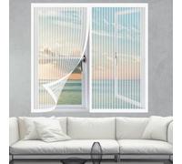 Mosquitera Magnética para Ventanas 50 x 105 cm Protección Contra Mosquitos y Moscas Cortinas Mosquitera Ventana Lavables para Ventana de Bricolaje para Caseras Oficina, Blanco