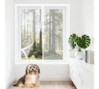 Mosquitera Magnética para Ventanas 60 x 65 cm sin Taladrar Ni Atornillar Mosquitera sin Taladrar Lavables Adecuada para Decoración Del Hogar, Blanco