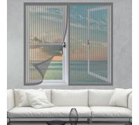 Mosquitera Magnética para Ventanas 60 x 70 cm Protección Contra Mosquitos y Moscas Cortinas Mosquitera Ventana Lavables para Ventana de Bricolaje para Caseras Oficina, Gris