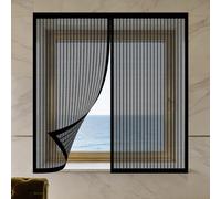 Mosquitera Magnética para Ventanas 60 x 70 cm Protección Contra Mosquitos y Moscas Mosquitera Magnética Ventana Lavables para Balcón Corredera Terraza, Negro