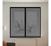 Mosquitera Magnética para Ventanas 65 x 110 cm Imanes Se Cierran Automáticamente Mosquitera sin Taladrar Fácil Instalación Adhesiva Adecuada para Decoración Del Hogar, Negro