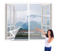 Mosquitera Magnética para Ventanas 65 x 110 cm Imanes Se Cierran Automáticamente Window Mosquito Net Fácil Instalación Adhesiva para Balcón Corredera Terraza, Blanco