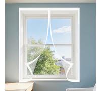 Mosquitera Magnética para Ventanas 65 x 185 cm sin Taladrar Ni Atornillar Pantalla Magnética Ajustable Ventana de Bricolaje Fácil de Limpiar para Balcón Corredera Terraza, Blanco