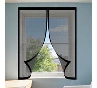 Mosquitera Magnética para Ventanas 65 x 185 cm sin Taladrar Ni Atornillar Pantalla Magnética Ajustable Ventana de Bricolaje Fácil de Limpiar para Balcón Corredera Terraza, Negro