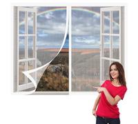 Mosquitera Magnética para Ventanas 75 x 110 cm Imanes Se Cierran Automáticamente Mosquitera Magnética Ventanas Fácil de Limpiar Adecuada para Decoración Del Hogar, Blanco