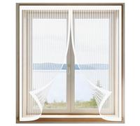 Mosquitera Magnética para Ventanas 75 x 145 cm Imanes Se Cierran Automáticamente Mosquitera Magnética Ventanas Fácil de Limpiar Adecuada para Decoración Del Hogar, Blanco