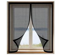 Mosquitera Magnética para Ventanas 75 x 145 cm Imanes Se Cierran Automáticamente Mosquitera Magnética Ventanas Fácil de Limpiar Adecuada para Decoración Del Hogar, Negro