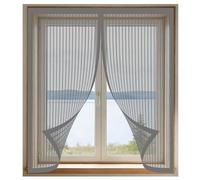 Mosquitera Magnética para Ventanas 75 x 145 cm Imanes Se Cierran Automáticamente Mosquitera Magnética Ventanas Fácil de Limpiar Adecuada para Decoración Del Hogar, Gris