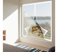 Mosquitera Magnética para Ventanas 75 x 165 cm Protección Contra Mosquitos y Moscas Mosquitera Ventanas Adhesiva Fácil de Limpiar Adecuada para Decoración Del Hogar, Blanco