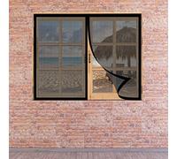 Mosquitera magnética para ventanas 80 x 125 cm Pantalla Mosquitera Universal Fácil de Instalar para Ventana Correderas Dormitorio, Negro