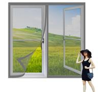 Mosquitera Magnética para Ventanas 80 x 165 cm sin Taladrar Ni Atornillar Cortinas Mosquitera Ventana Fácil Instalación, Sin Taladrar Ni Atornillar para Todas Las Ventanas, Gris