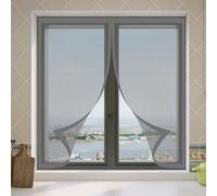 Mosquitera Magnética para Ventanas 90 x 140 cm Protección Contra Mosquitos y Moscas Ventana Contra Insectos y Moscas Fácil Instalación Adhesiva para Todas Las Ventanas, Gris