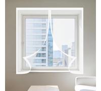 Mosquitera Magnética para Ventanas 95 x 110 cm Imanes Se Cierran Automáticamente Window Mosquito Net Fácil de Limpiar para Ventanasde Balcón, Ventanasde Patio, Sala, Blanco