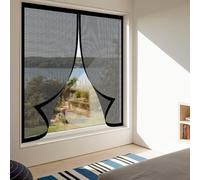 Mosquitera Magnética para Ventanas 95 x 110 cm sin Taladrar Ni Atornillar Mosquiteras Lavables para Balcón Corredera Terraza, Negro