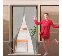 Mosquitera Magnetica Puerta 123 x 226 cm Mosquitera Imantada Puerta Fácil Instalación para de Balcón O Terraza, Gris