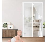 Mosquitera Magnetica Puerta 90 x 110 cm Protección Contra Insectos, Malla Fina, Mantiene El Aire Fresco, Mosquitera para Puerta para Corredera, de Salón, Blanco