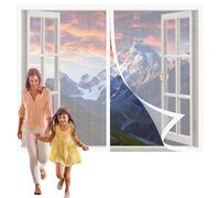 Mosquitera Magnética Reforzada 218 x 123 cm sin Taladrar Cortinas Mosquitera Puerta Magnetica con Imanes Imán Mantiene Insectos Afuera para Todas Las Puertas y Ventanas, Blanco