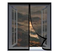 Mosquitera Magnetica Ventana 100 x 125 cm Fácil Instalación sin Taladrar, Fácil de Limpiar Mosquiteras con Imán para Ventana Abatible para Todas Las Ventanas, Negro