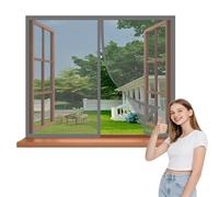 Mosquitera Magnética Ventana 100 x 125 cm Protección Anti-Mosquitos Cortina Mosquitera Magnética Cierre Magnético Automático para Ventana Autoadhesiva Ventanas, Gris