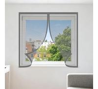 Mosquitera Magnetica Ventana 105 x 105 cm Imanes Se Cierran Automáticamente Mosquitera Ventanas Adhesiva Lavables para Ventanasde Balcón, Ventanasde Patio, Sala, Gris