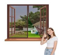 Mosquitera Magnética Ventana 115 x 116 cm Protección Anti-Mosquitos Cortina Mosquitera Magnética Cierre Magnético Automático para Ventana Autoadhesiva Ventanas, Marrón