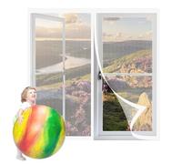 Mosquitera Magnetica Ventana 120 x 122 cm sin Taladrar Magnetica Imantada Exterior Corredera Transpirable y Anti-Mosquitos para Habitación Salón Ventanas, Blanco