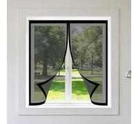Mosquitera Magnetica Ventana 125 x 130 cm Imanes Se Cierran Automáticamente Mosquiteras Fácil de Ensamblar Autoadhesivo para Ventanasde Balcón, Ventanasde Patio, Sala, Negro