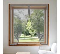 Mosquitera Magnetica Ventana 125 x 140 cm Protección Contra Mosquitos y Moscas Mosquitera Ventana Mosquiteras Fácil de Ensamblar Autoadhesivo para Balcón Corredera Terraza, Gris