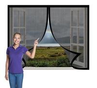 Mosquitera Magnetica Ventana 135 x 150 cm Imanes Se Cierran Automáticamente Mosquiteras Fácil de Limpiar para Ventana de Bricolaje para Caseras Oficina, Negro