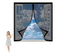 Mosquitera Magnetica Ventana 137 x 117 cm sin Taladrar Antimosquitos para Puerta Ventana Cierre Magnético Automático para Puertas Correderas Balcones Terraza, Negro