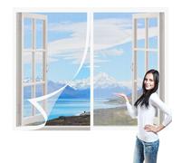 Mosquitera Magnetica Ventana 140 x 160 cm Imanes Se Cierran Automáticamente Pantalla Magnética Ajustable Ventana de Bricolaje Lavables para Todas Las Ventanas, Blanco