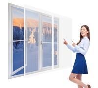 Mosquitera Magnetica Ventana 141 x 153 cm sin Taladrar Magnetica Imantada Exterior Corredera Cierre Magnético Automático para Todas Las Puertas y Ventanas, Blanco